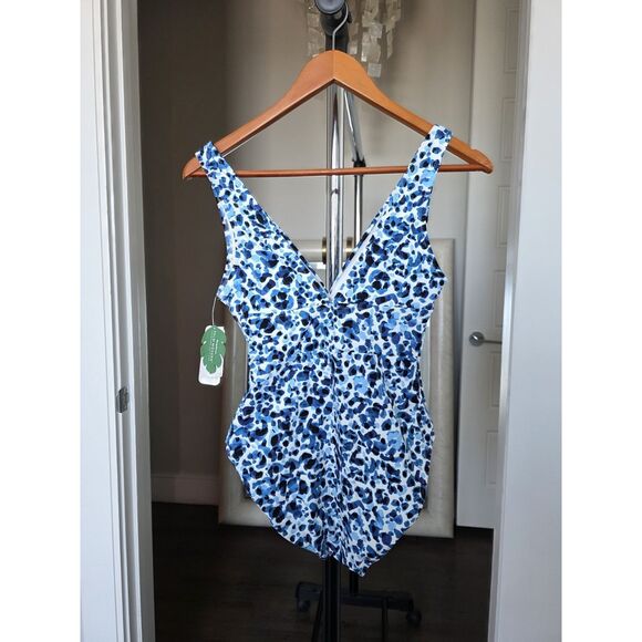 TOMMY BAHAMA Palm Modern Leopard-Print One-Piece Swimsuit SIZE 6 - Picture 5 of 6